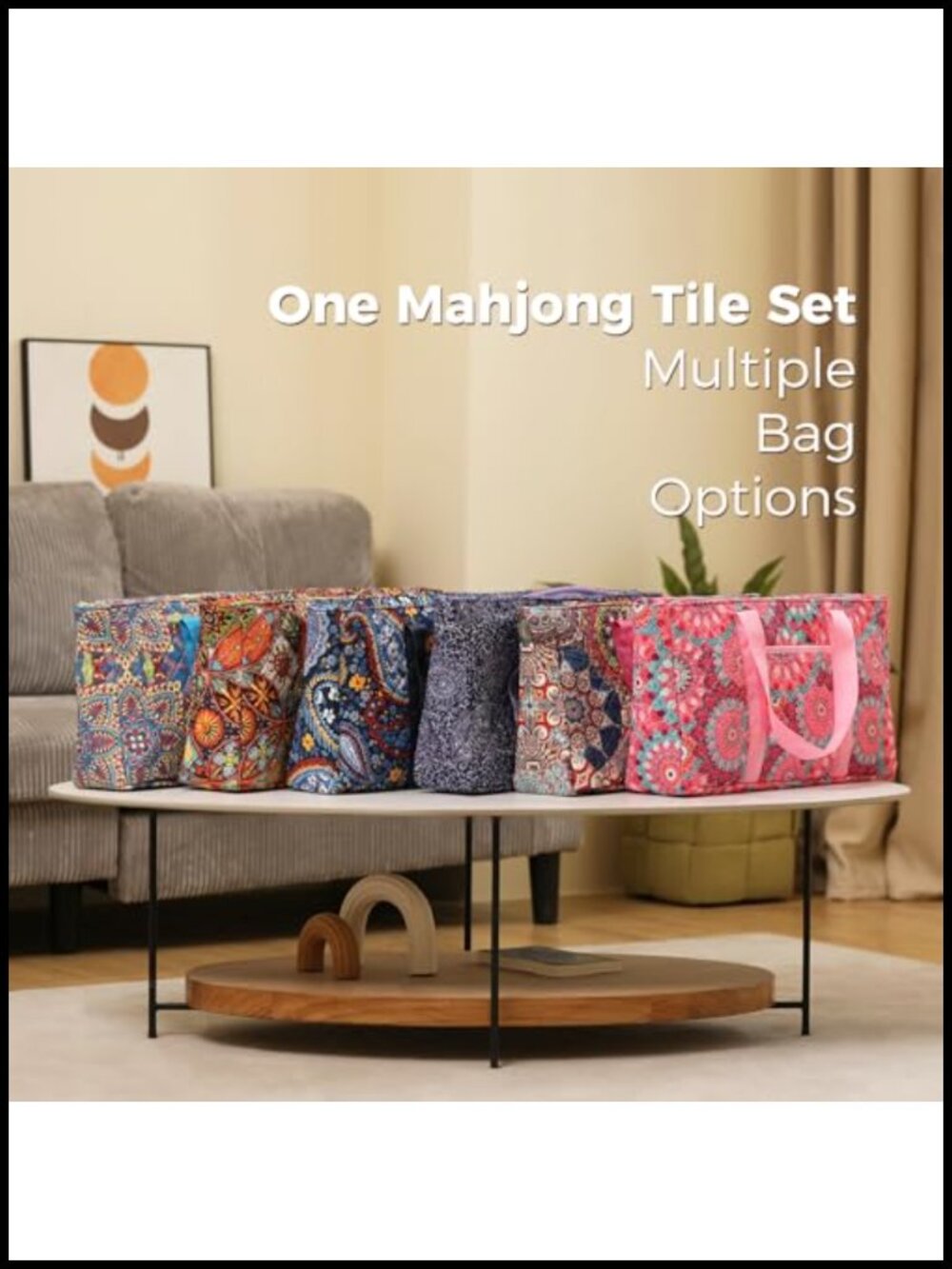Complete American Mahjong Set with Melamine Tiles, Racks, and Carrying Bag - Picture 6 of 6